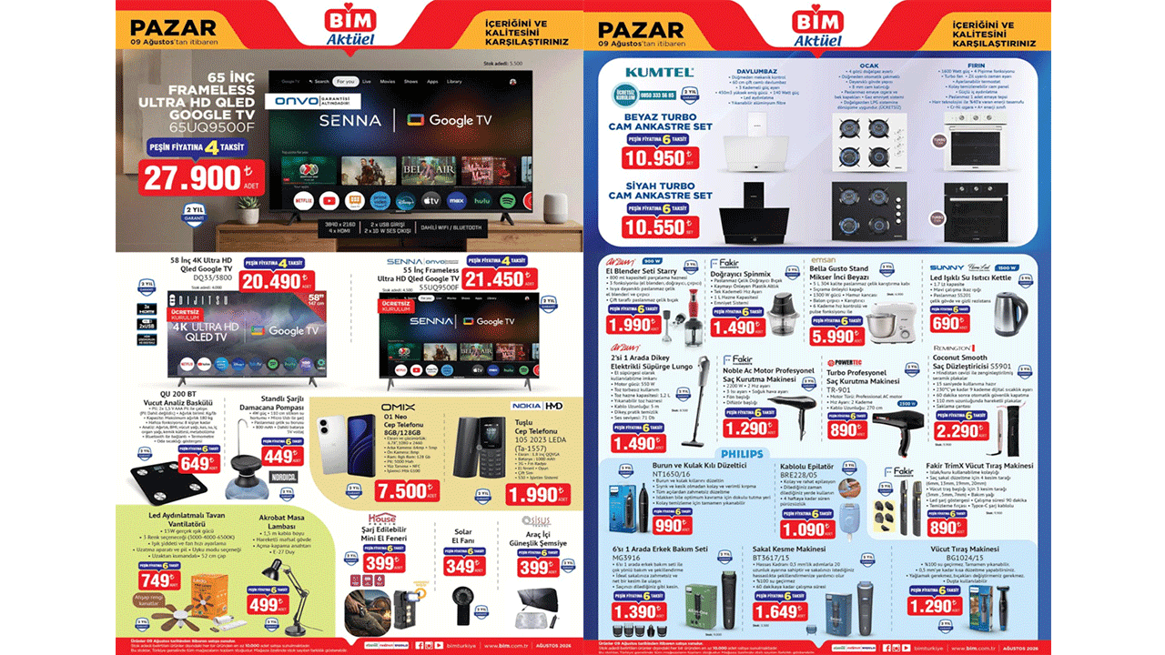 BİM’de QLED Ultra HD Google TV’lerde Fiyat Sürüşü: 65 İnç 27.900 TL, 55 İnç 21.450 TL